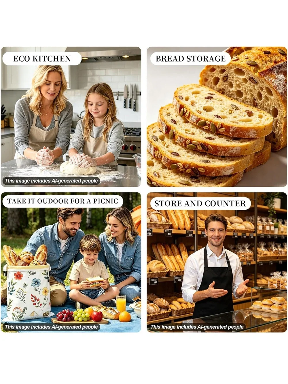 Beeswax Bread Bags for Sourdough & Homemade – Reusable2-pack.